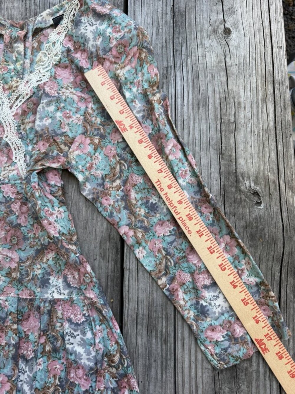 Vintage 80s All That Jazz floral cottagecore Victorian prairie midi lace dress 6 - Picture 10 of 10